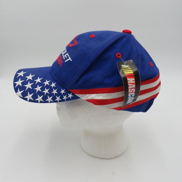 Chevrolet Racing Hat CFS Nascar Strapback Blue Red White Stars Adjustable New - Picture 6 of 9